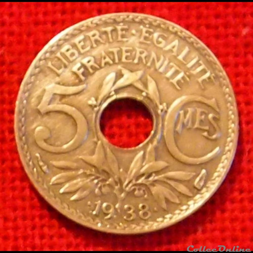 Lindauer - 5 Centimes - .1938. monnaies monde france lindauer 5 centimes 1938
