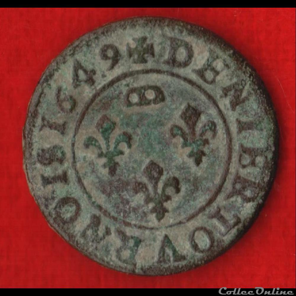 monnaies europe medievale france feodales principaute de dombes trevoux 1649 denier tournois