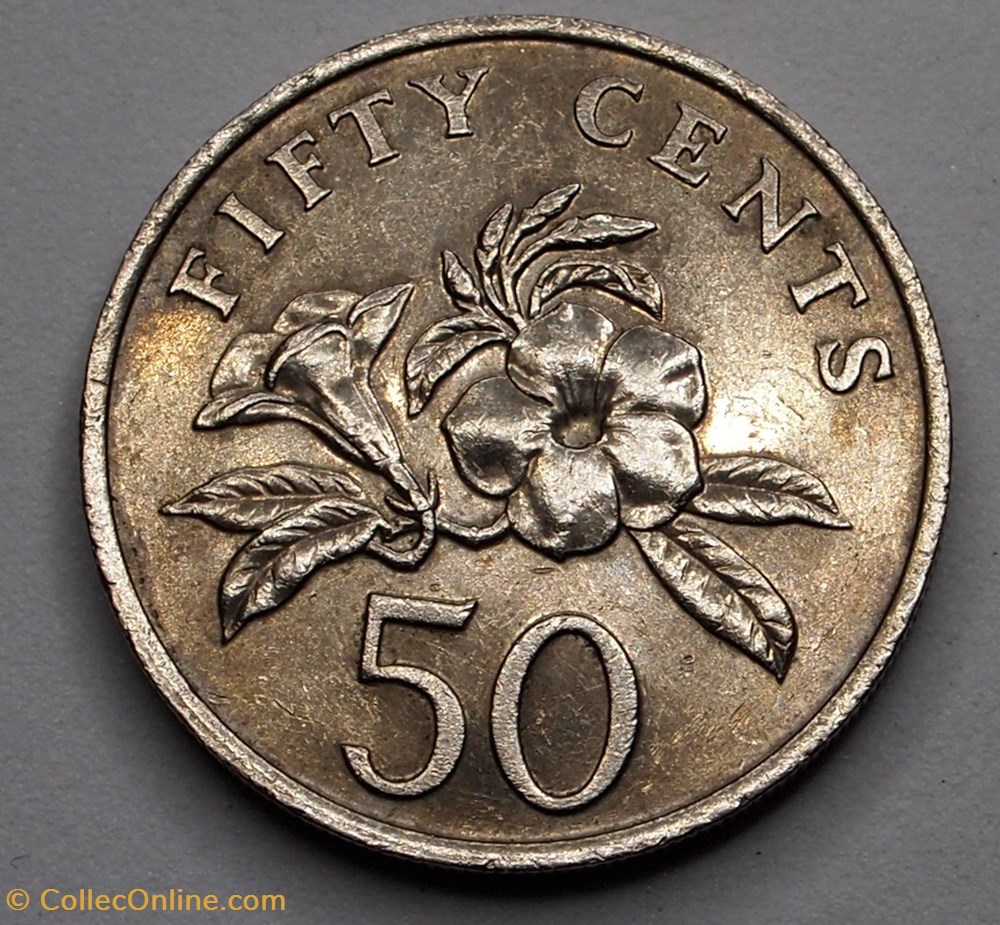 50 Cents - 1985 monnaies monde singapour 50 cents 1985