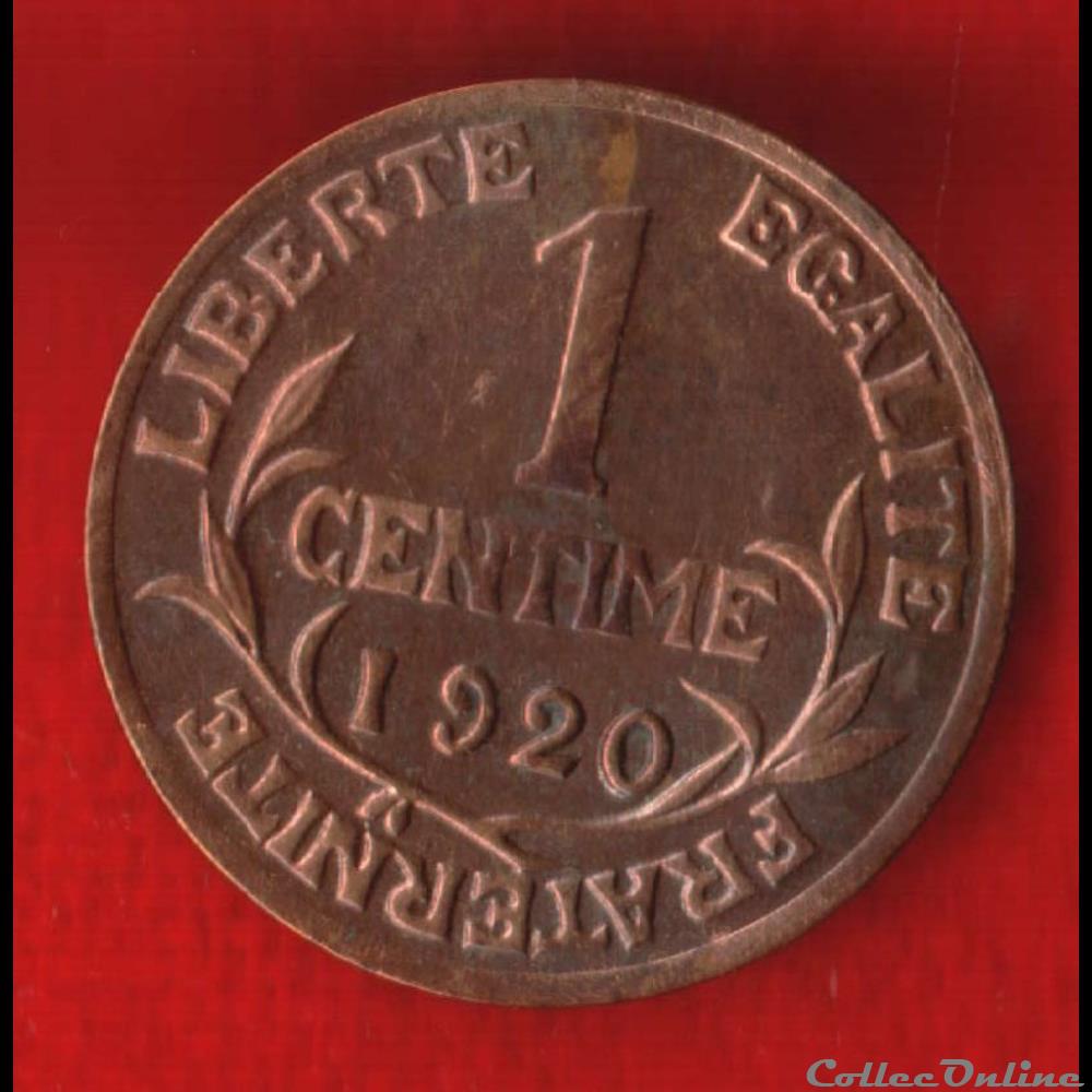 Dupuis - 1 Centime - 1920 monnaies monde france dupuis 1 centime 1920