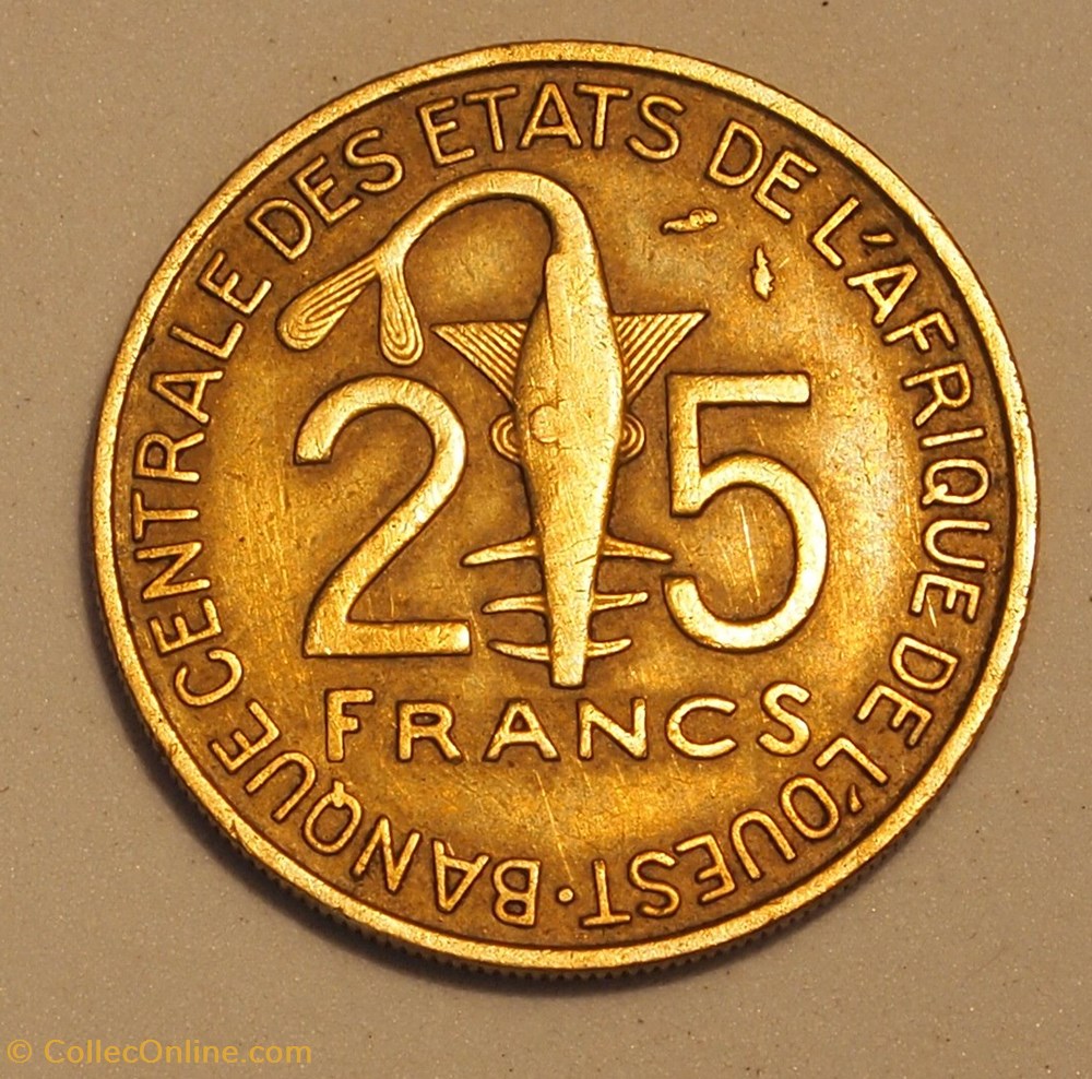 monnaies monde banque centrale etats de l afrique ouest 25 francs 1984