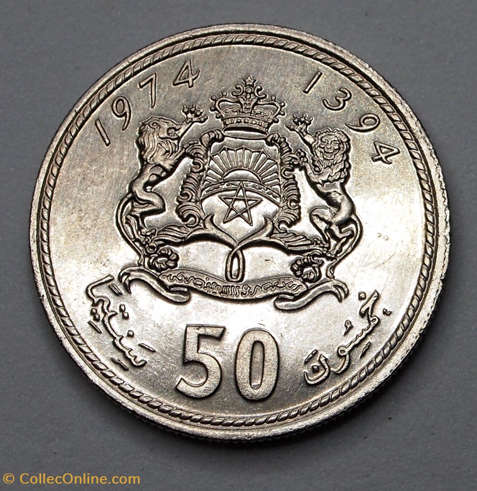 50 Santimat - 1974 monnaie monde maroc 50 santimat 1974