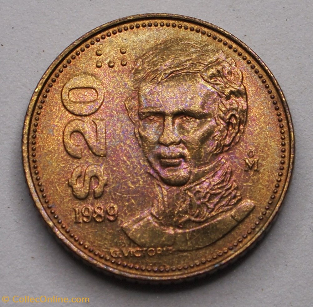 20 Pesos - 1989 Mo monnaie monde mexique 20 pesos 1989 mo
