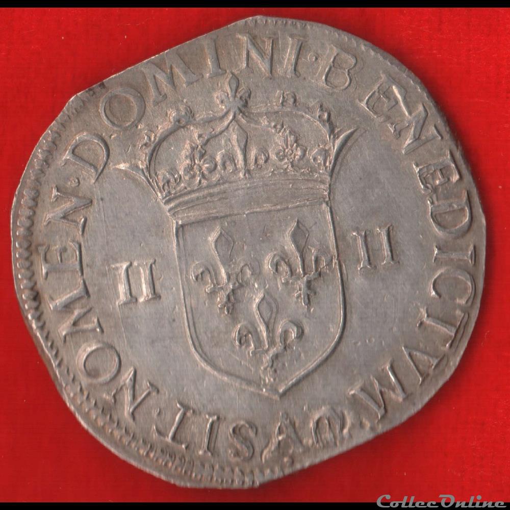 monnaies europe medievale france royales quart ecu 1590 compiegne