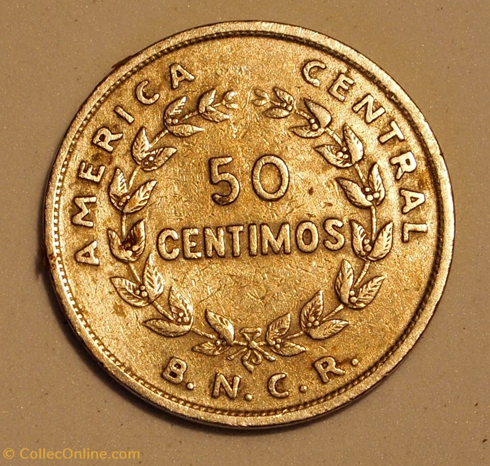 50 centimos - 1948 monnaies monde costa rica 50 centimos 1948