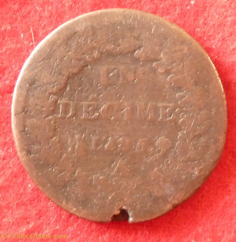 Consulat / Directoire - Un décime Dupré - AN 5 - 1797-98 - Paris monnaies monde france consulat directoire un decime dupre an 5 1797 98 paris