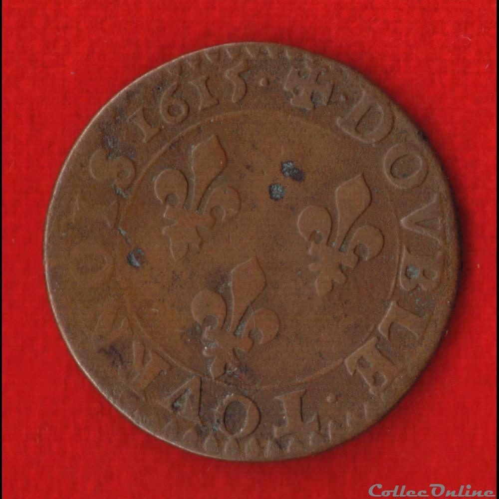 monnaies europe medievale france royales double tournois 1615 amiens