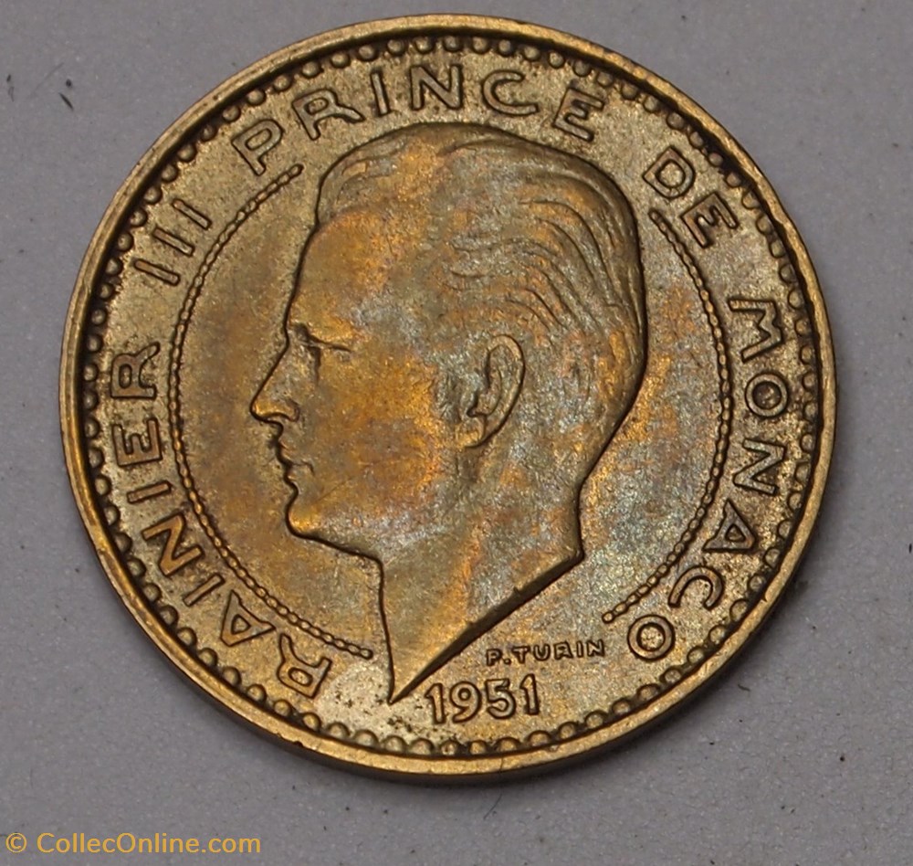 monnaies monde monaco 10 francs 1951