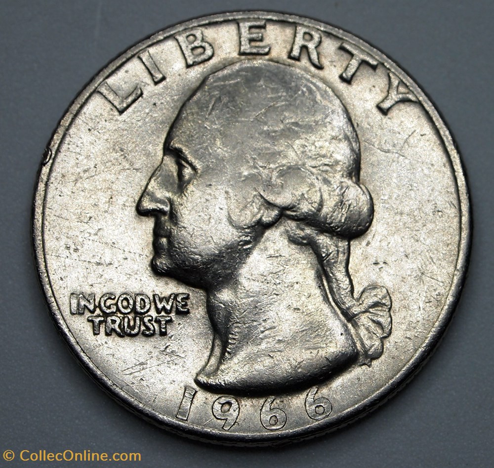 1/4 dollar ( 25 cents ) - 1966 monnaie monde etat uni 1 4 dollar 25 cents 1966