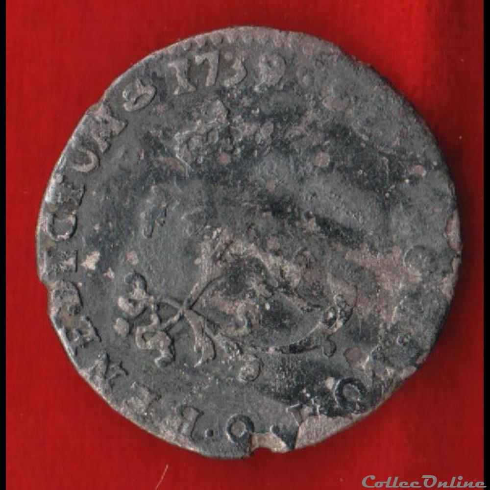 monnaies europe medievale a france royales double sol 1739 riom