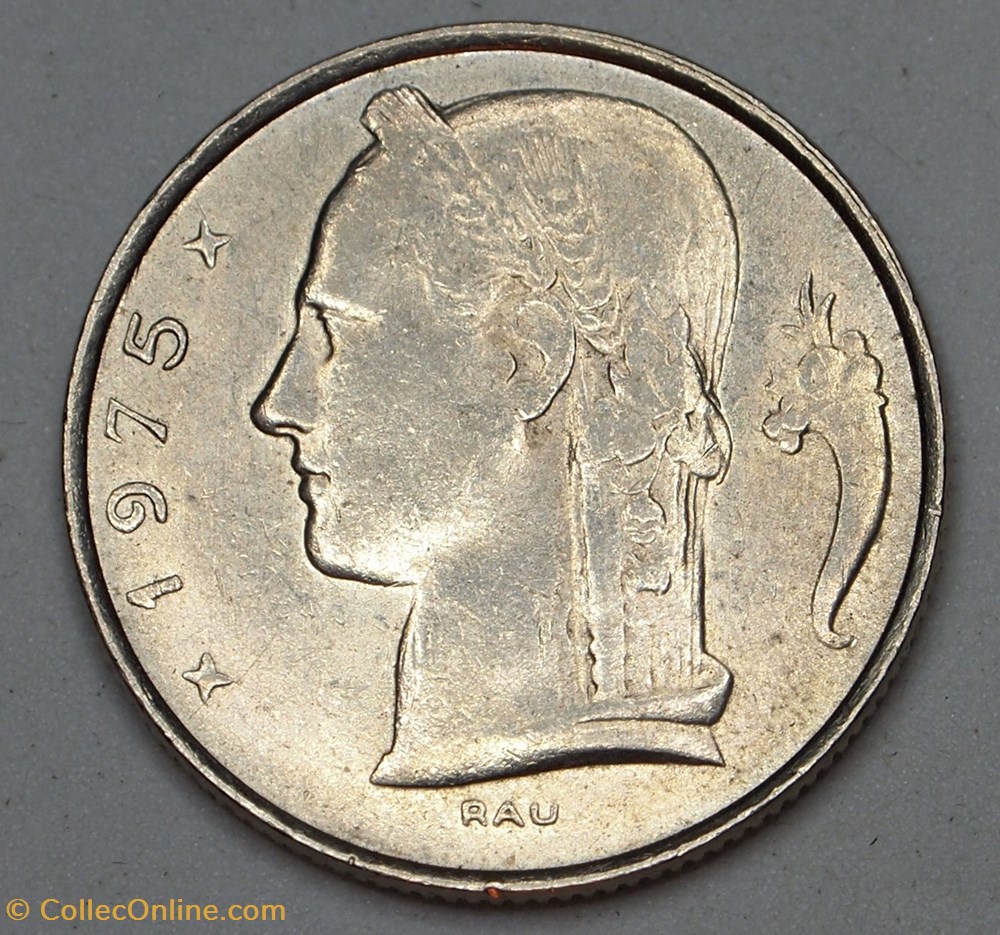 monnaies monde belgique 5 francs 1975