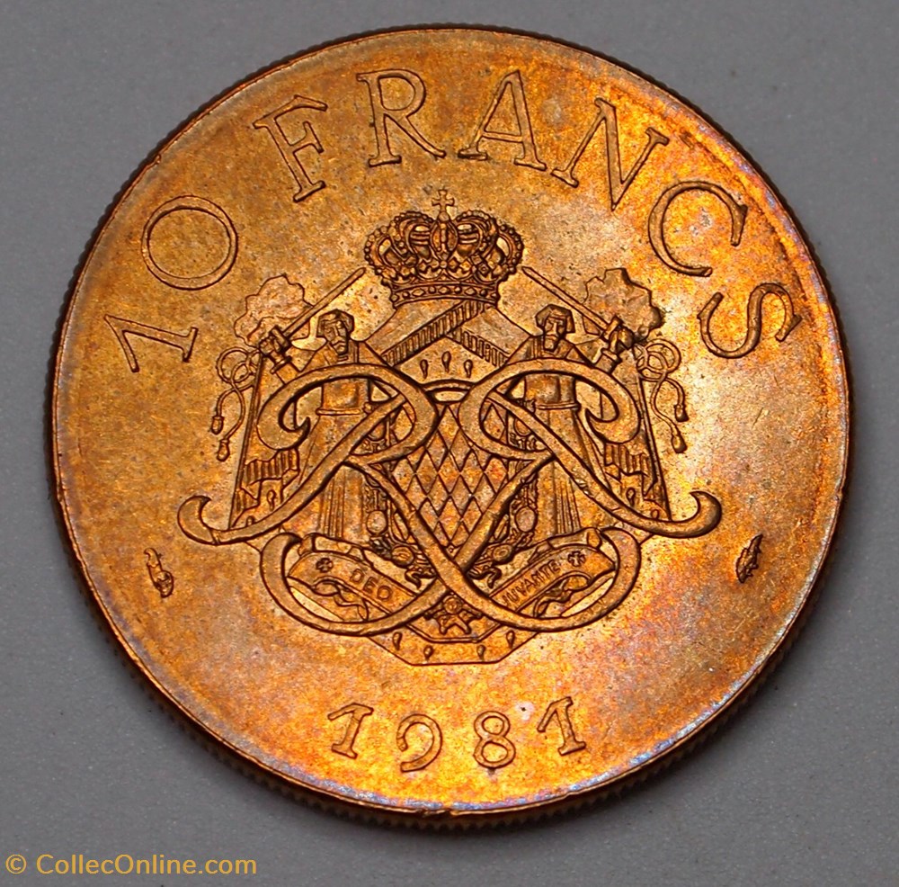 monnaies monde monaco 10 francs 1981