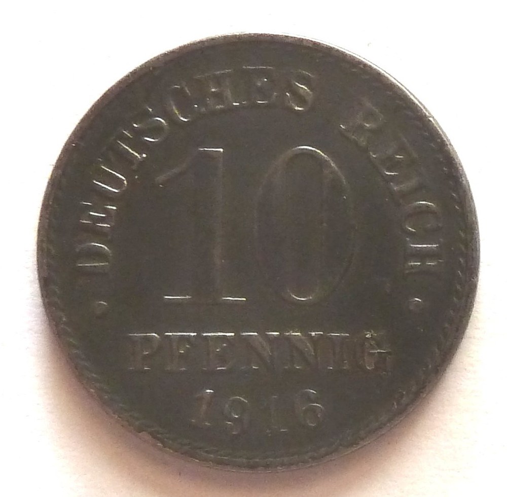 10 Pfennig - 1916 A monnaies monde allemagne 10 pfennig 1916 a