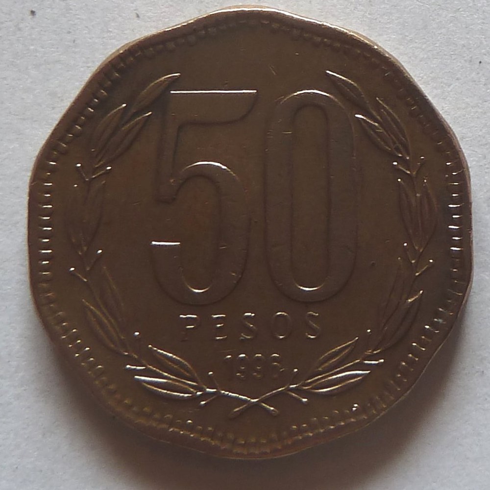 monnaies monde chili 50 pesos 1996