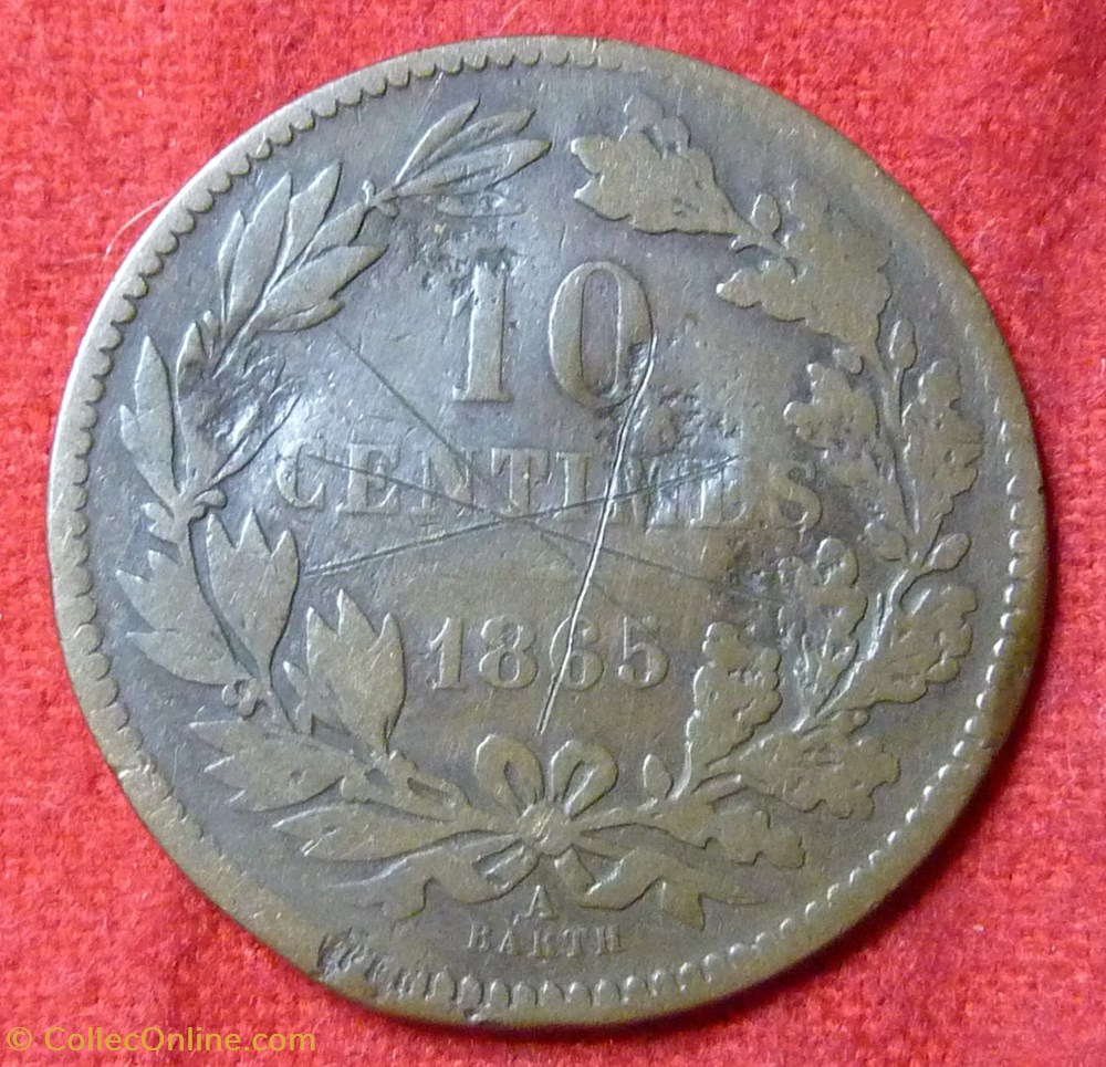 10 Centimes - 1865 monnaies monde luxembourg 10 centimes 1865