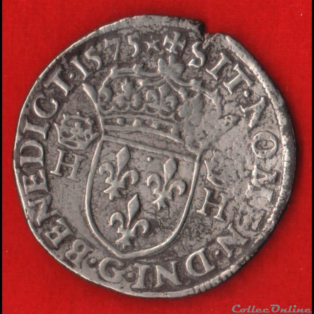 Teston - 1575 - Poitier monnaies europe medievale a france royales teston 1575 poitier