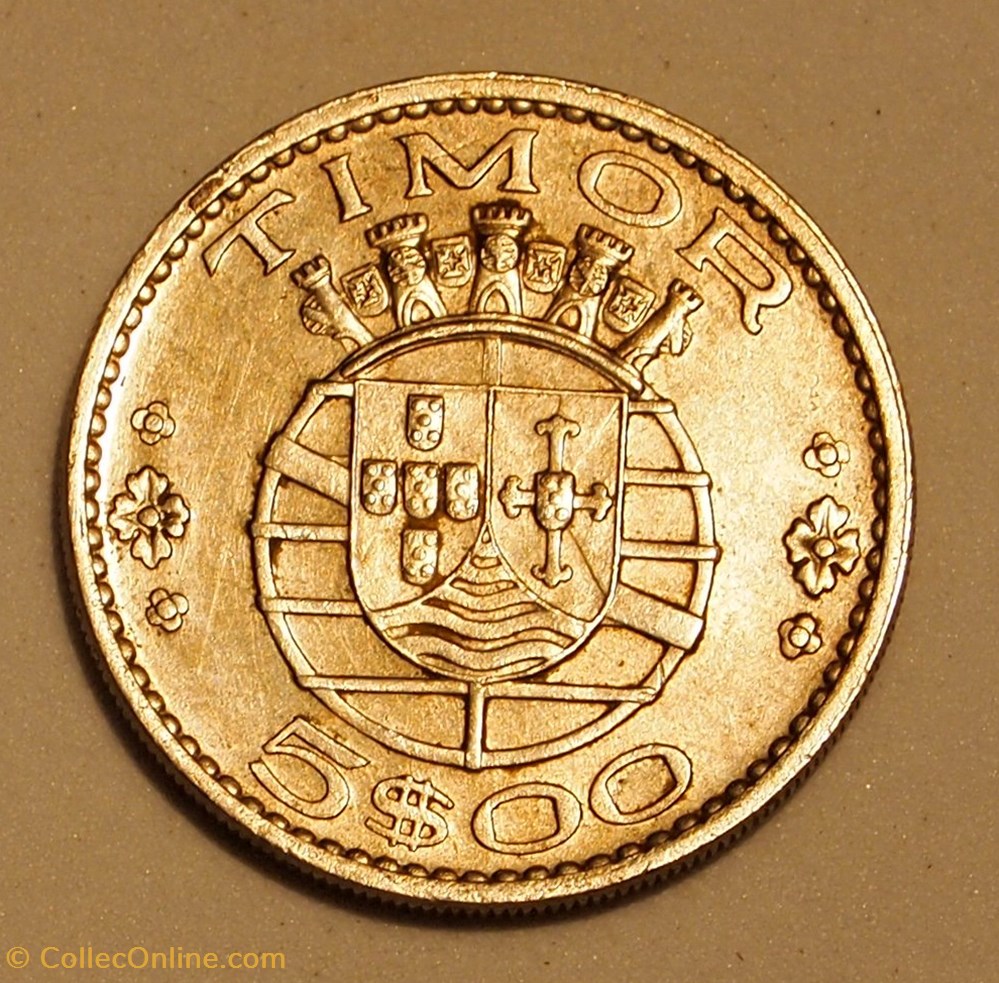 5 Escudos - 1970 monnaies monde timor oriental 5 escudos 1970