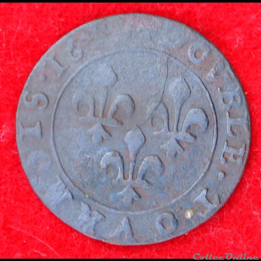 Double Tournois - 16?? - Axe Loire-Rhone monnaies europe medievale france royales double tournois 16 axe loire rhone