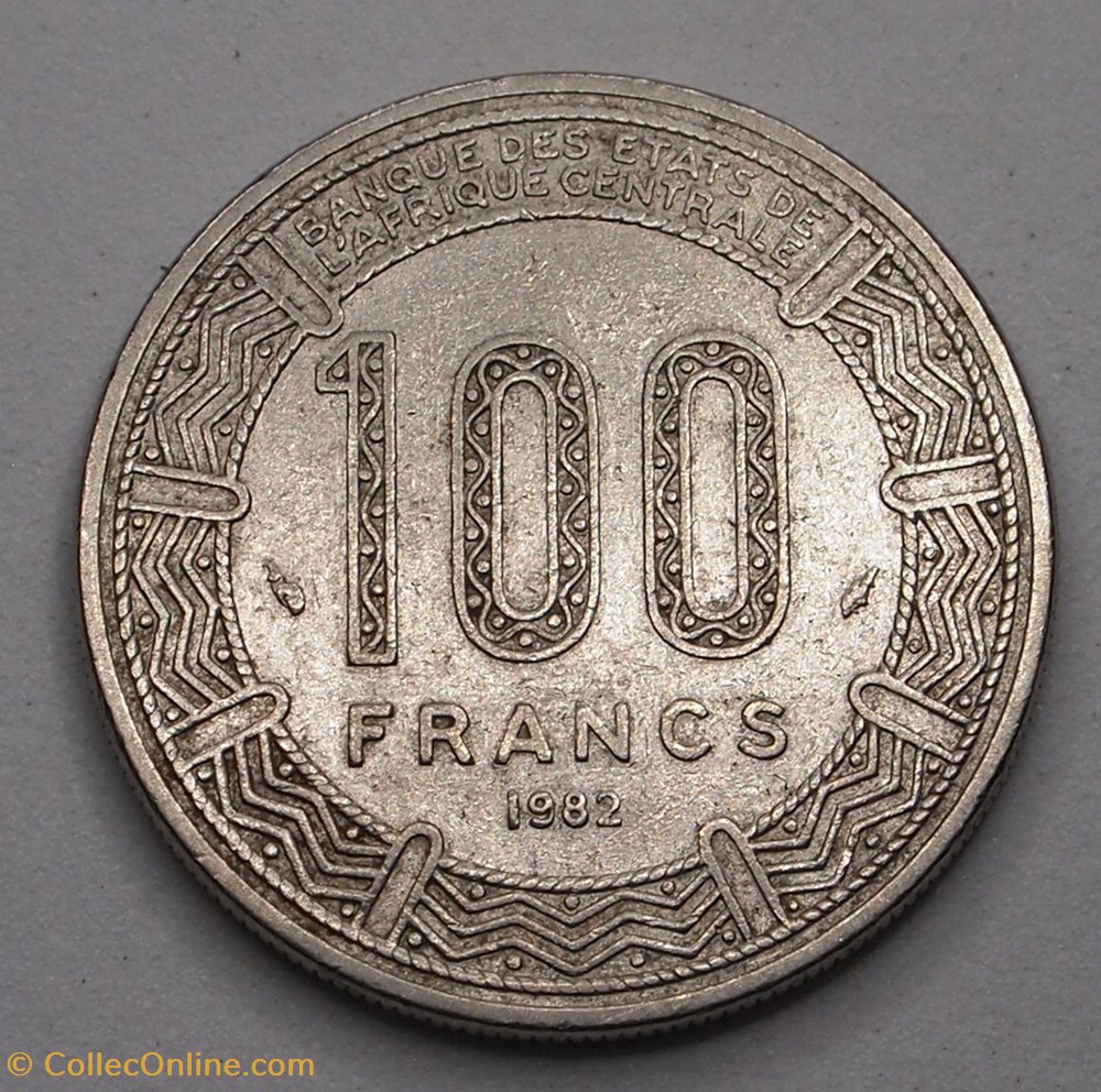 monnaies monde tchad 100 francs 1982