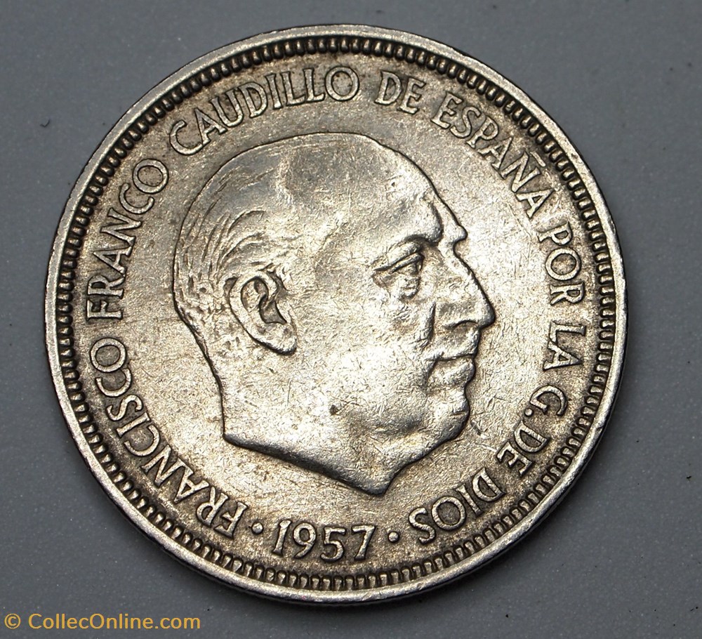 5 Pesetas - 1965 monnaie monde espagne 5 pesetas 1965