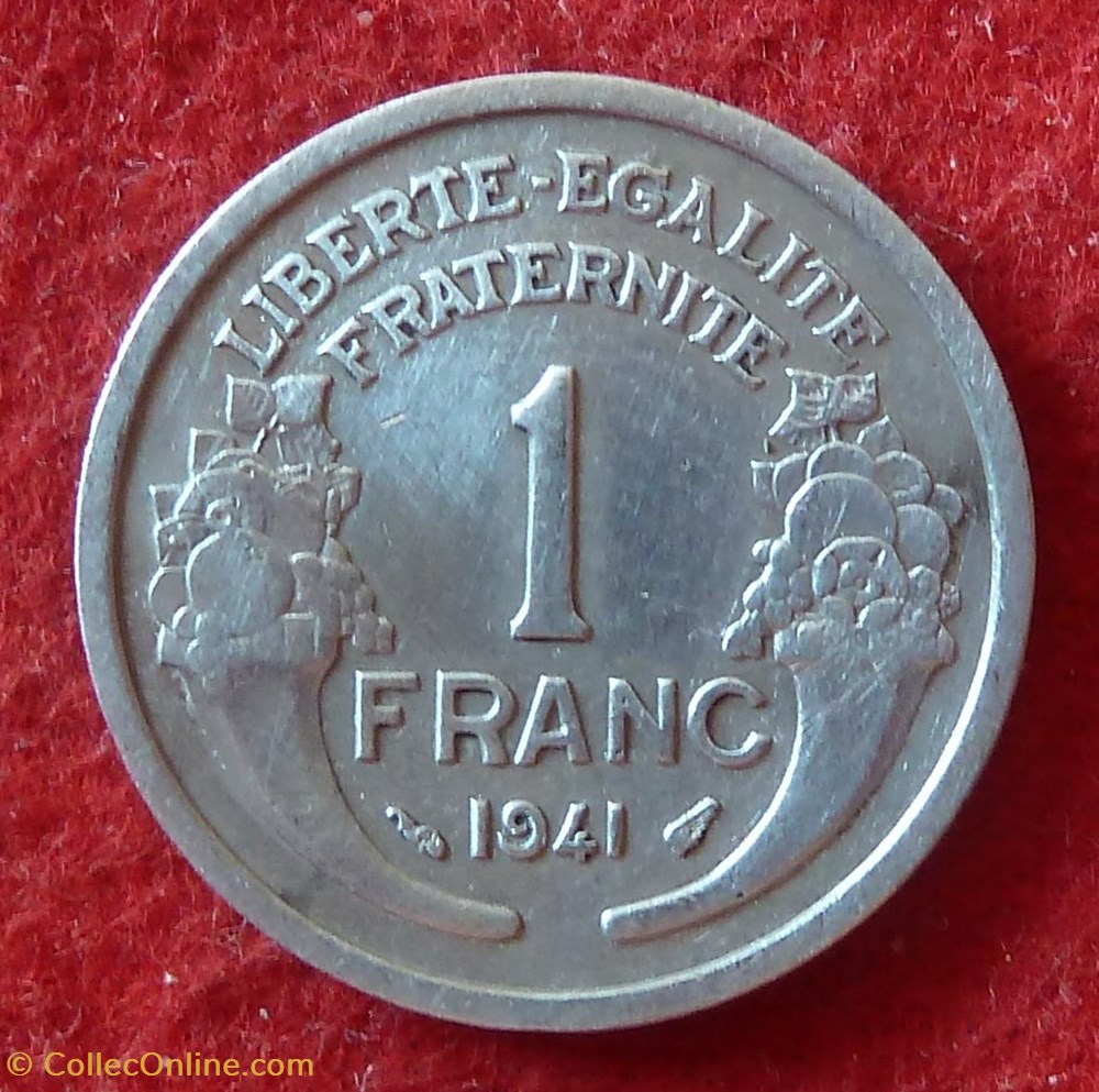 Morlon - 1 Franc - 1941 monnaies monde france morlon 1 franc 1941