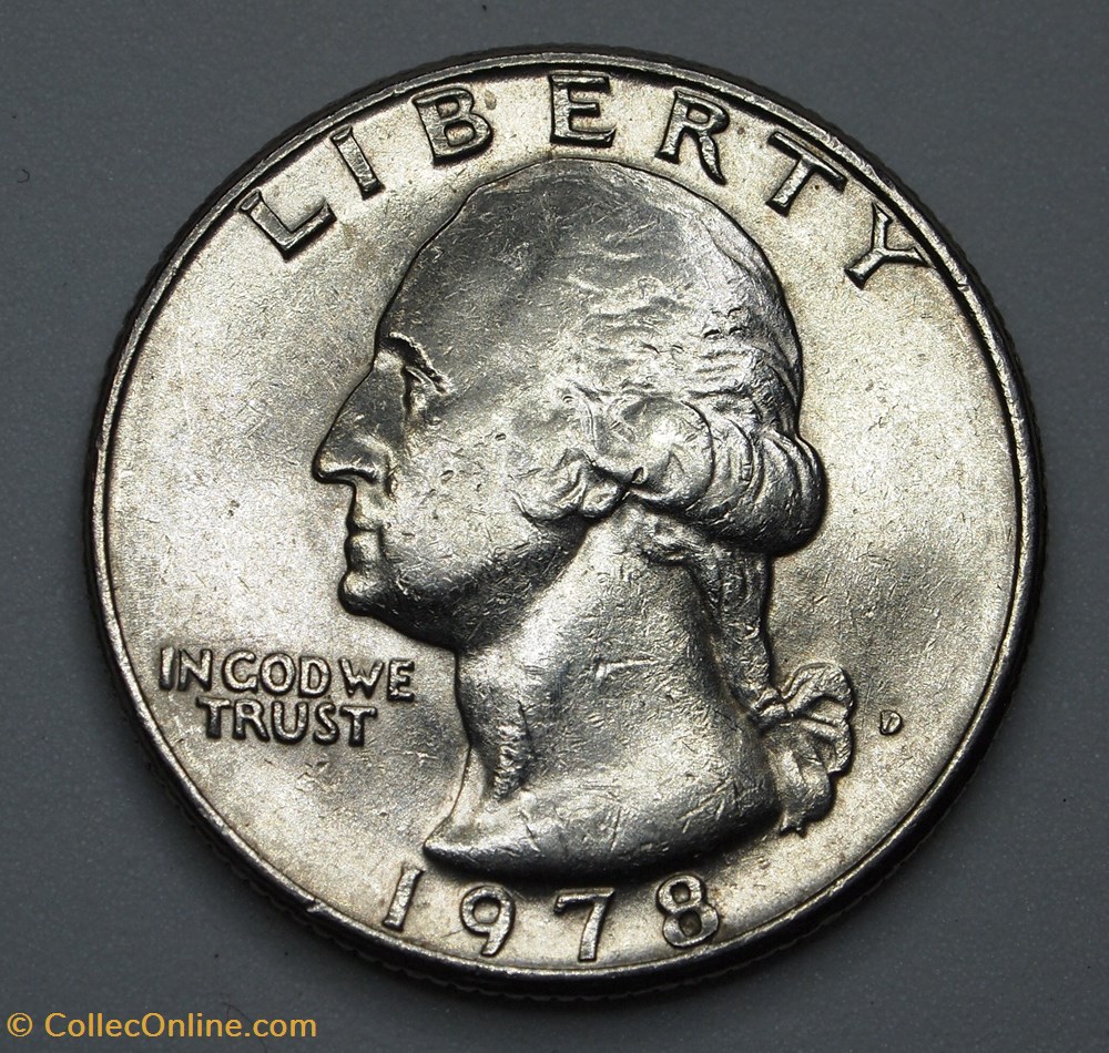1/4 dollar ( 25 cents ) - 1978 D monnaie monde etat uni 1 4 dollar 25 cents 1978 d