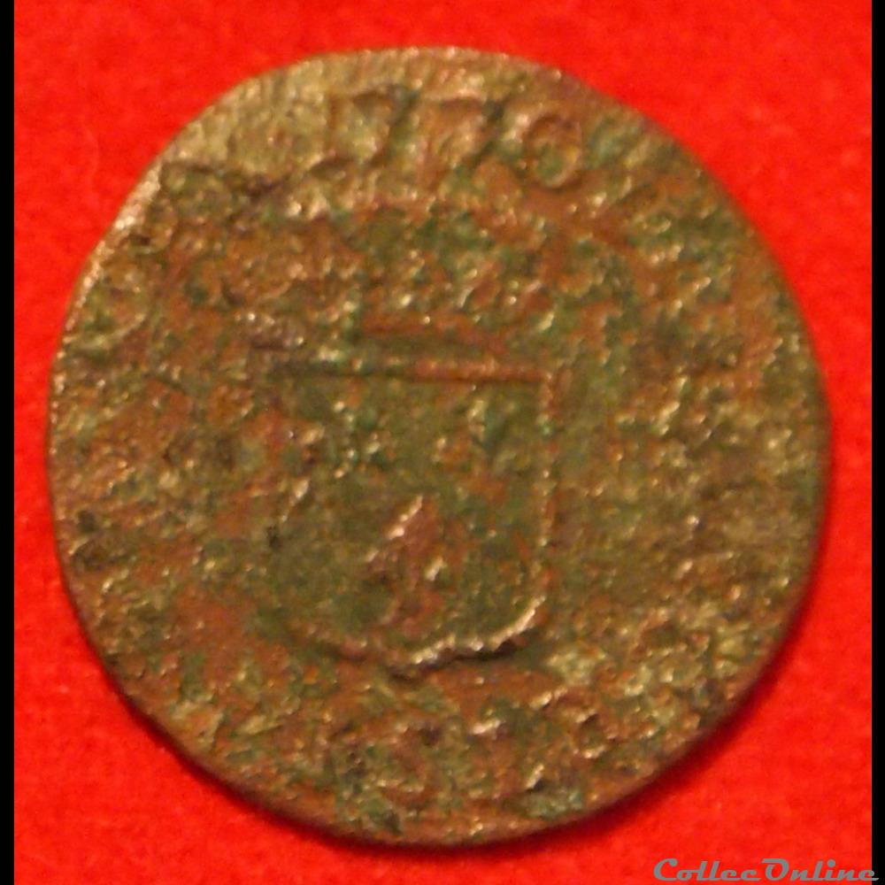 monnaies europe medievale france royales louis xv liard 1770 reims