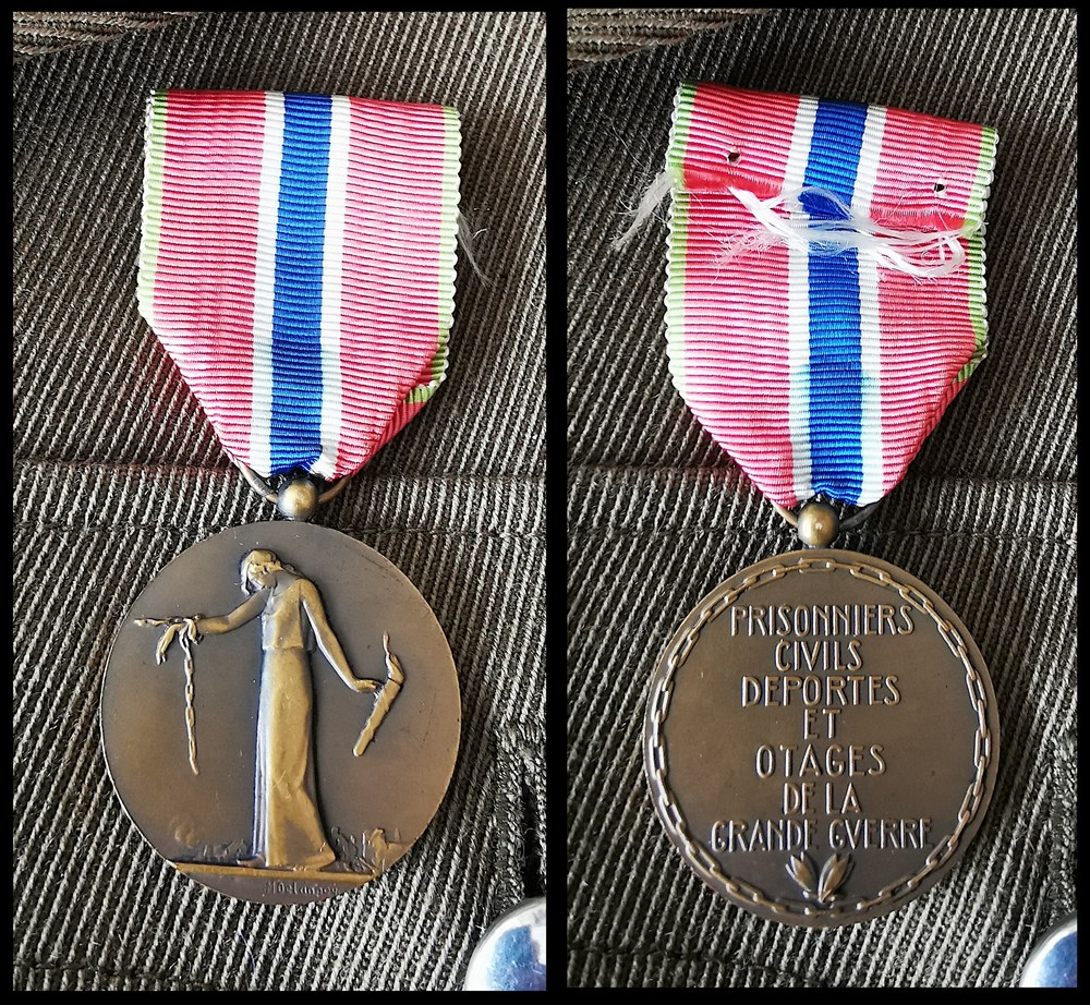 medailles medaille des prisonniers civils deportes et otages de la grande guerre 1936