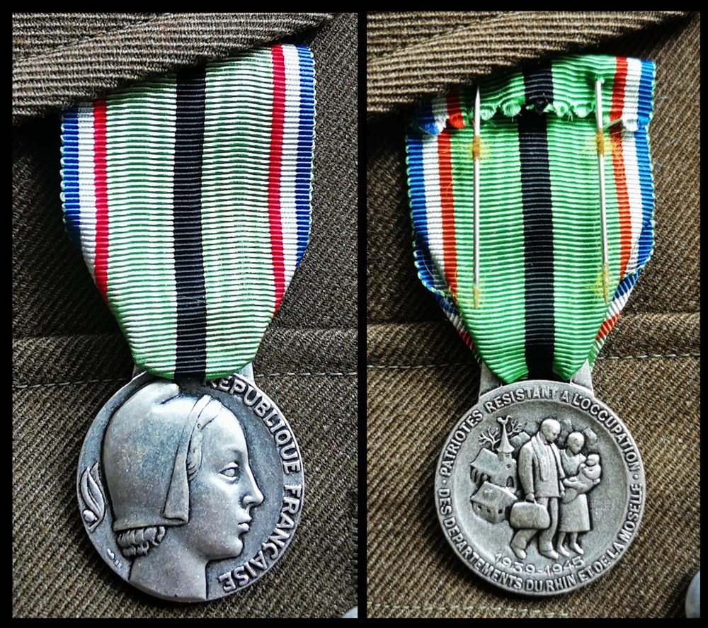 militaria medailles insignes medaille du patriote resistant a occupation des departements du rhin et de la moselle 1959