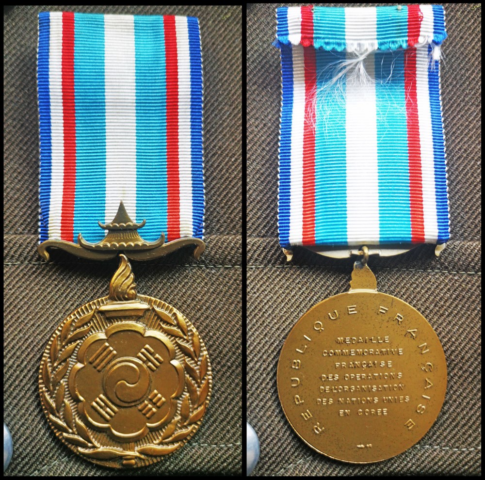 militaria medailles insignes medaille commemorative francaise des operations de organisation des nations unies en coree 1952