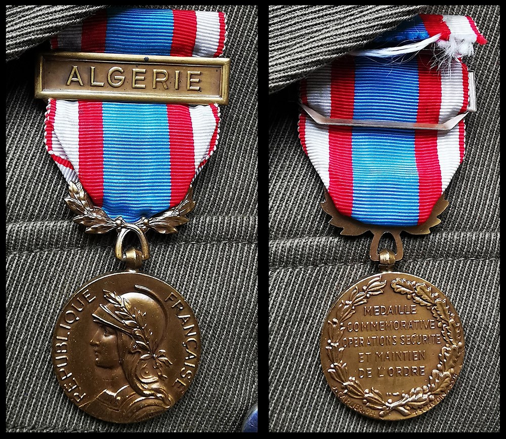 medailles medaille commemorative des operations de securite et de maintien de ordre 1958