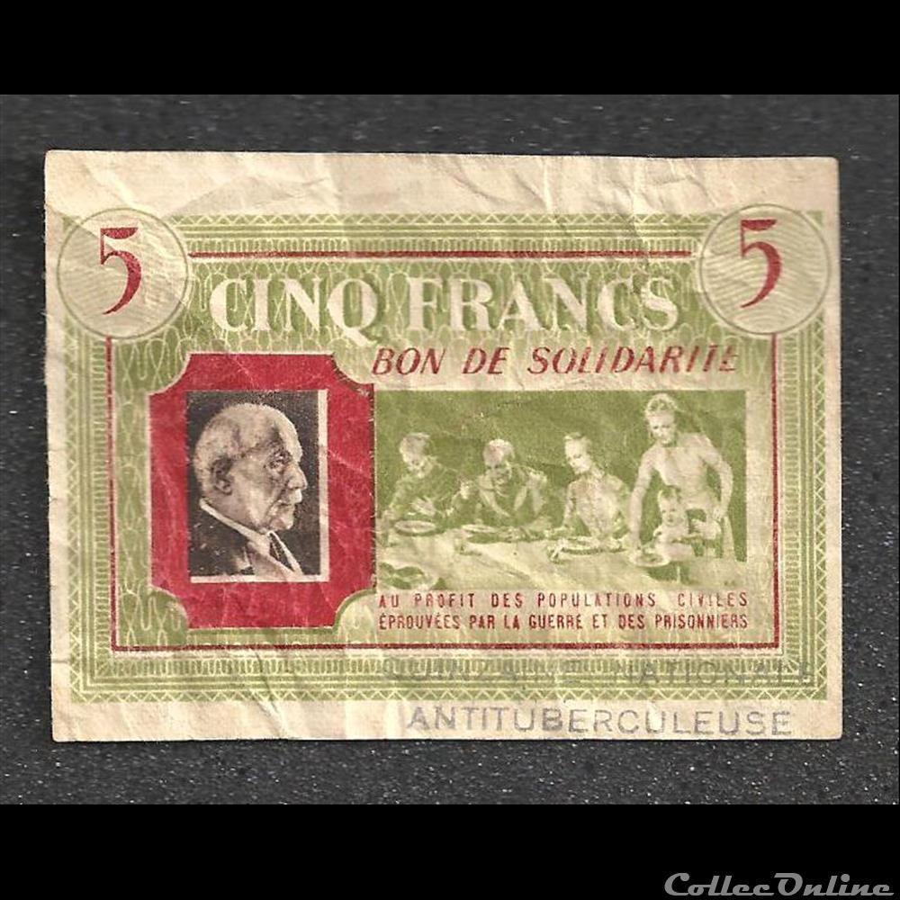 5francs solidarité billet france diver 5francs solidarite