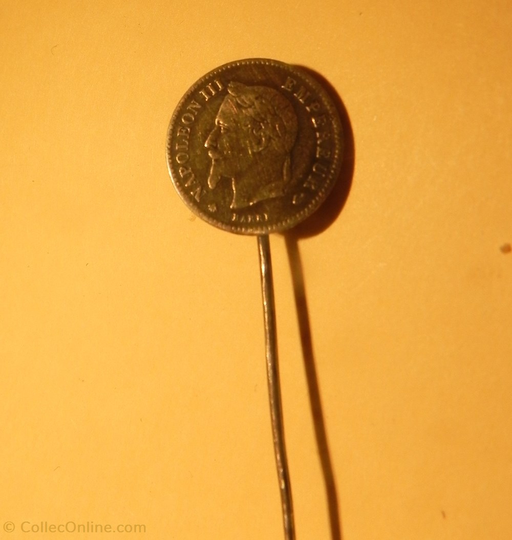 épingle à cravate 20ctes Napoléon III tête laurée 3 monnaies monde france epingle a cravate 20ctes napoleon iii tete lauree