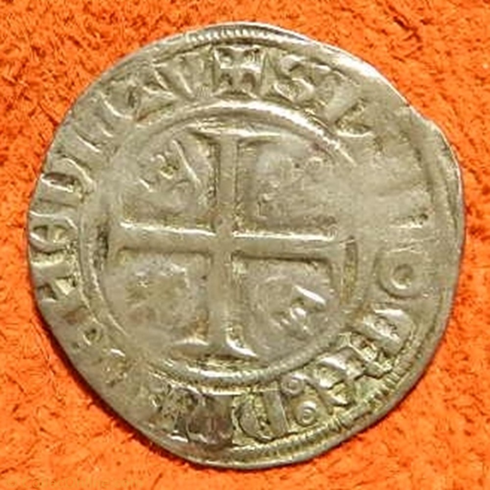 CHARLES VI LE FOU OU LE BIEN AIMÉ Blanc dit "guénar" monnaie france royale charles vi le fou ou le bien aime blanc dit guenar