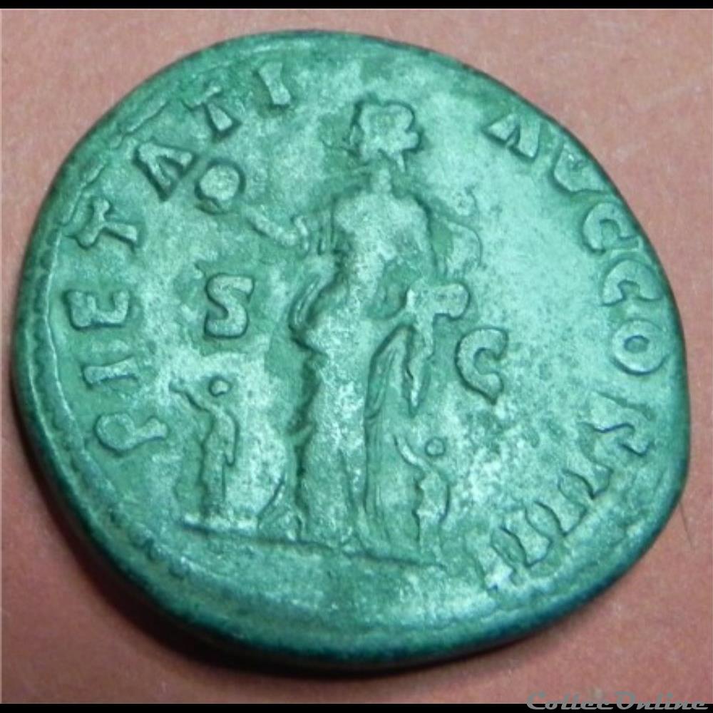 sesterce Antonin le Pieux 3 monnaie antique romaine sesterce antonin le pieux