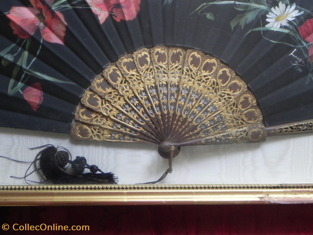 Grand éventail début XXème daté 1900 4 vetements et accessoires eventails grand eventail debut xxeme date 1900