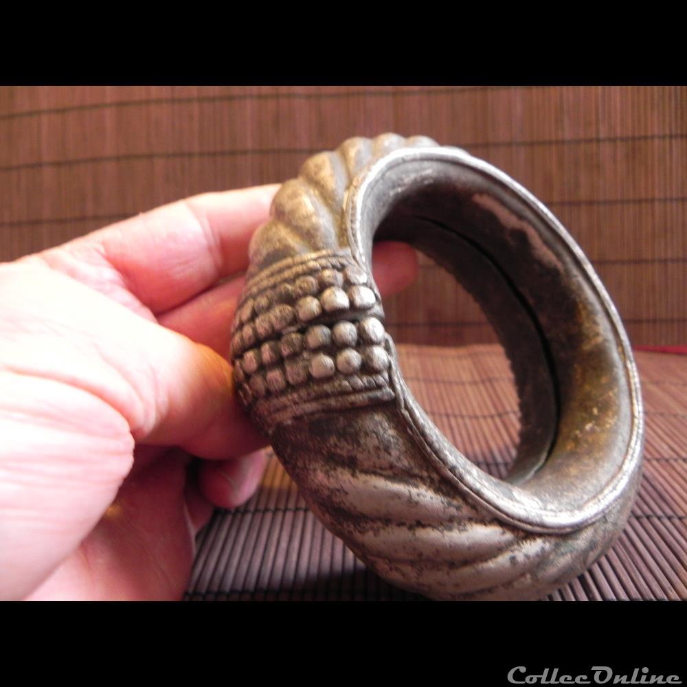 BRACELET -MANILLE ARGENT RADJASTAN monnaie primitive asie bracelet manille argent radjastan