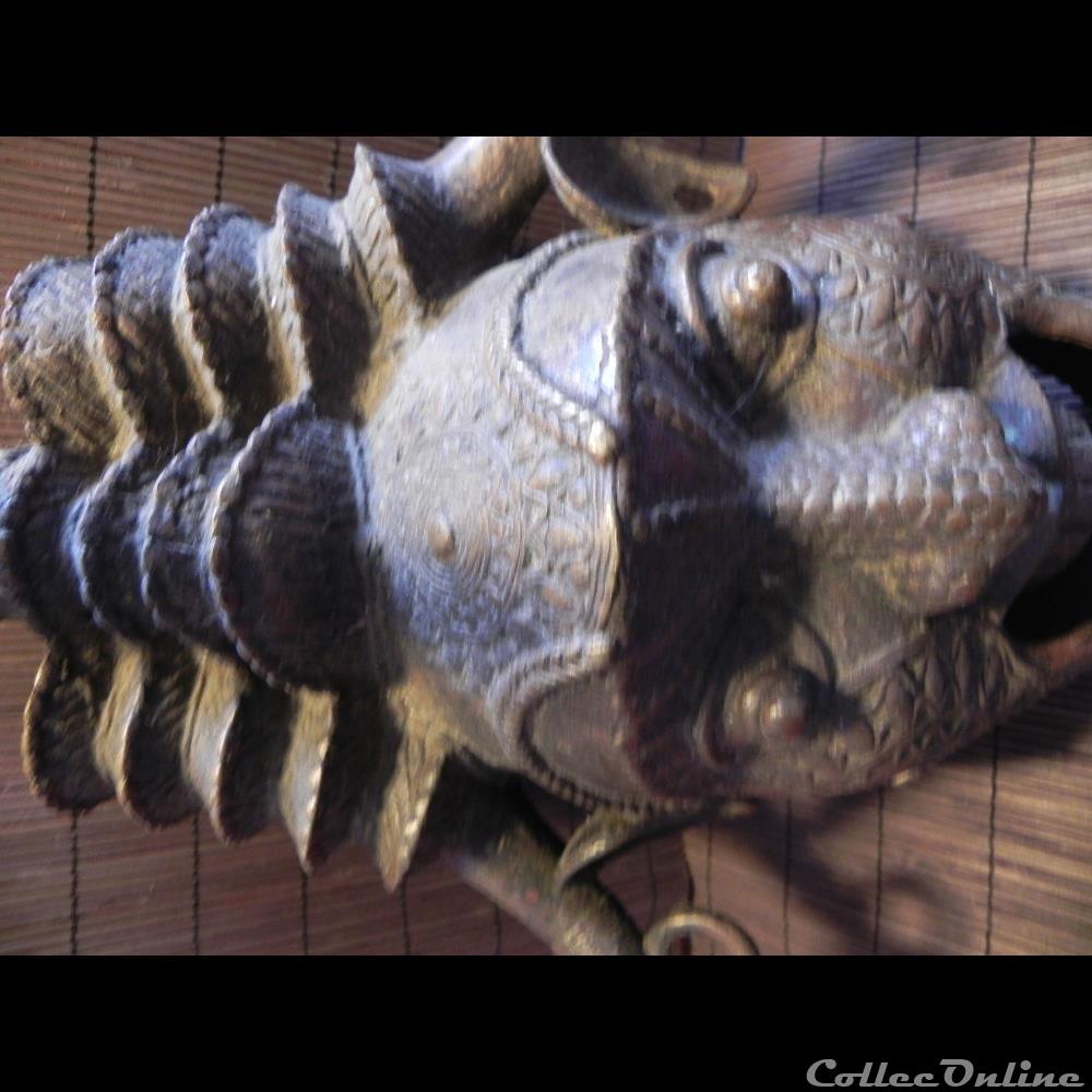 masque BAMOUN bronze 3 art antiquite africain masque bamoun bronze