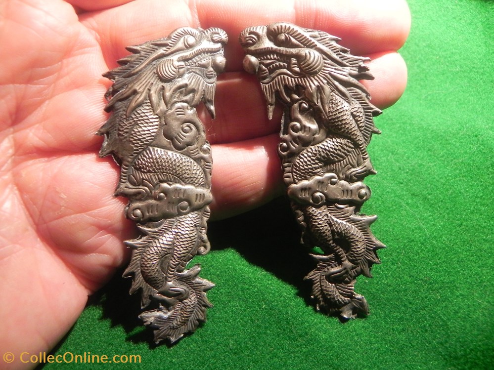art antiquites asiatique dragons argent