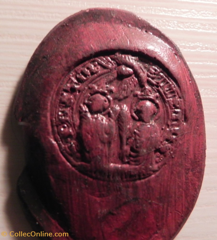 art antiquite sceaux aegidius archeveque de narbonne 1294 copie contre sceau