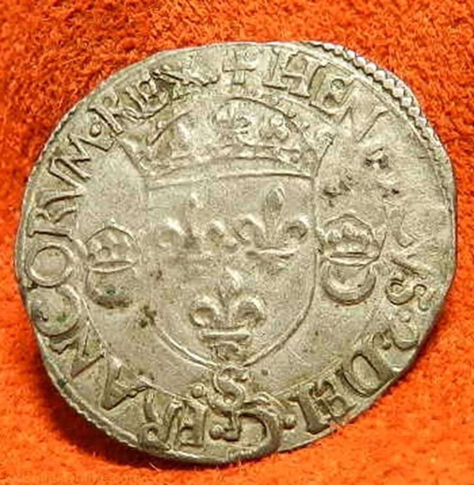 monnaie france royale henri ii douzain aux croissants 1550 troyes s