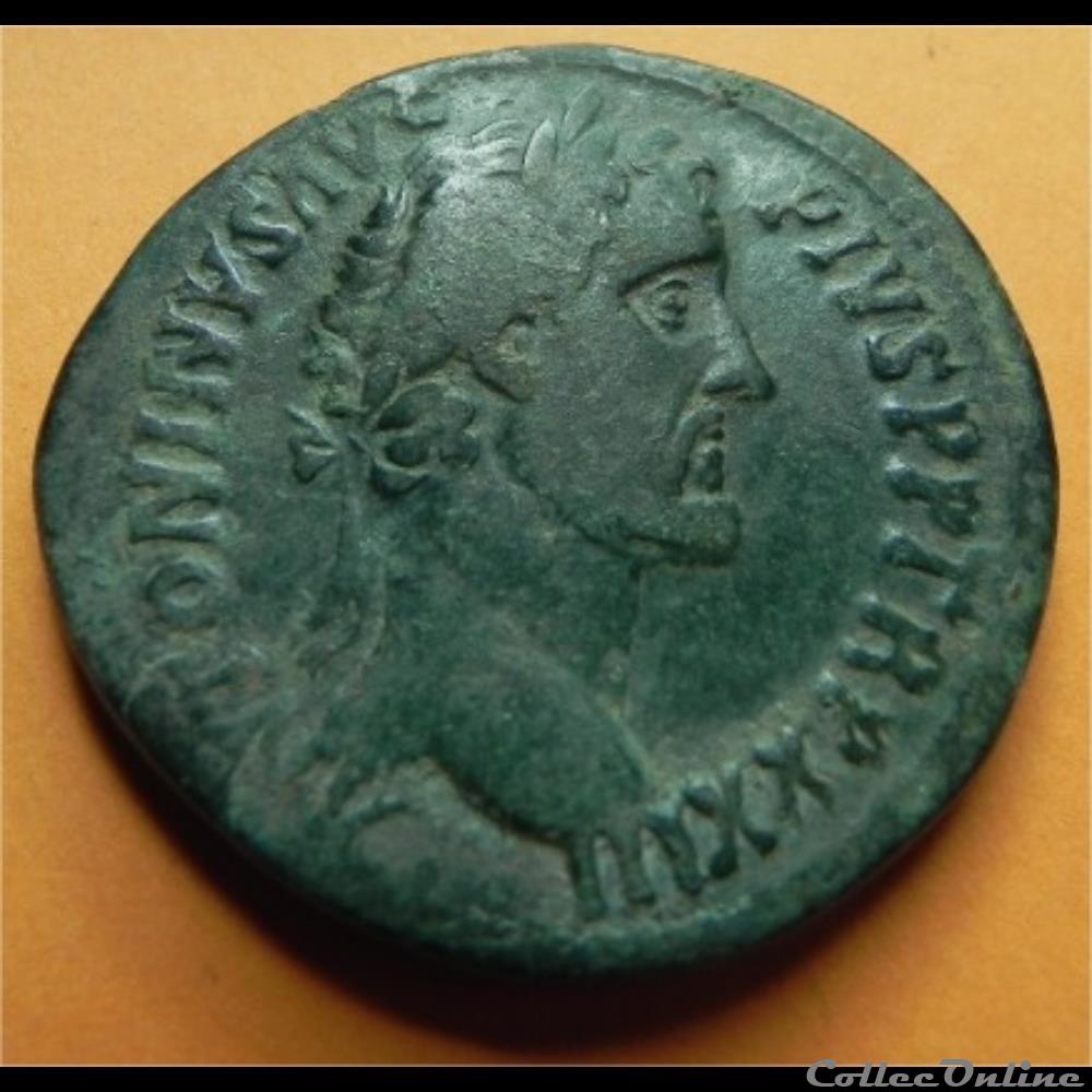 sesterce Antonin le Pieux monnaie antique romaine sesterce antonin le pieux