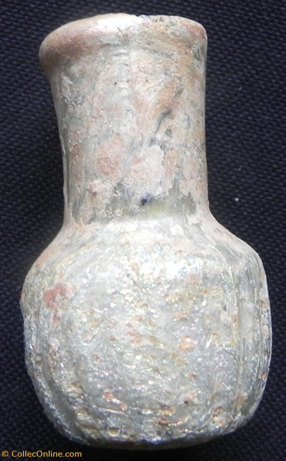 Romain - Petit vase à onguent en verre irisé - IIème-IVème siècle art antiquites verrerie romain petit vase a onguent en verre irise iieme iveme siecle