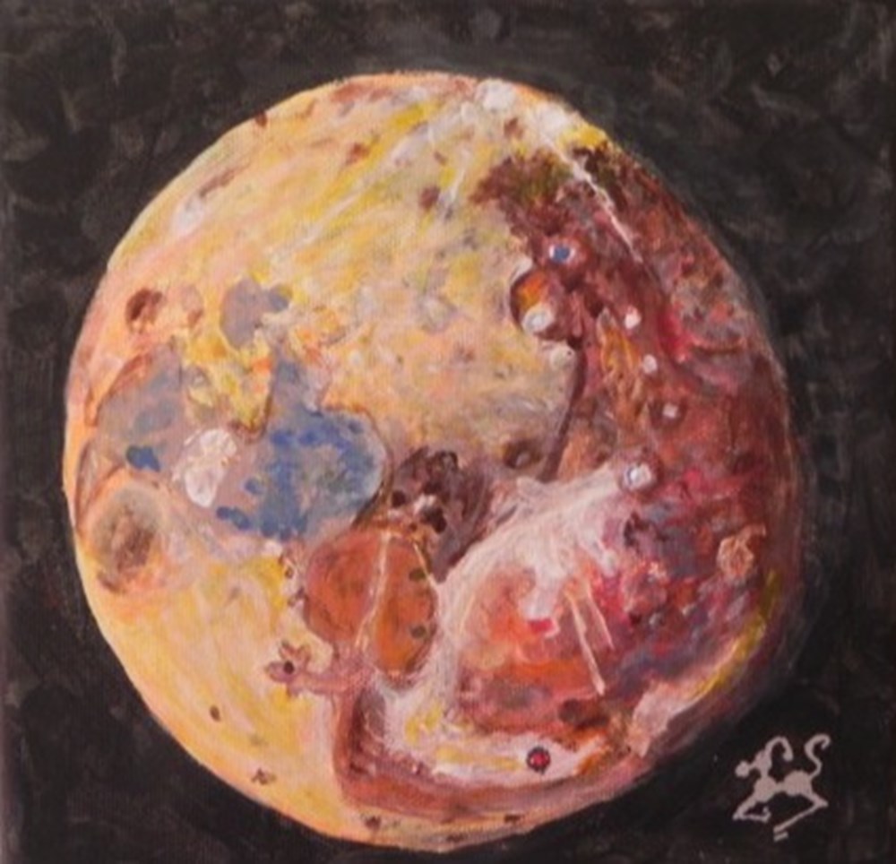 art antiquites peintures dessins le coq gaulois ou coq lunaire peinture acrylique