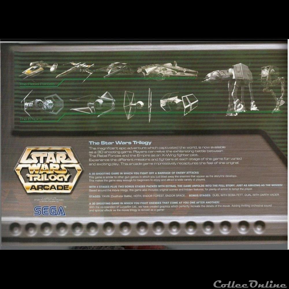 flyer double sega star wars trilogy jeu vidéo 3 autre archeologie europe flyer double sega star wars trilogy jeu video