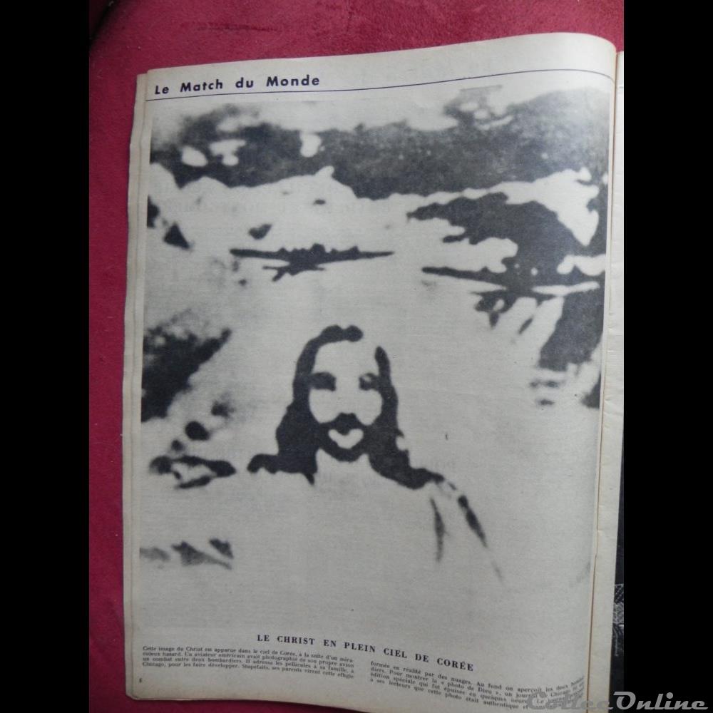militarium revue journaux mandat territoriaux paris match 1951 coree photo jesus en plein bombardement