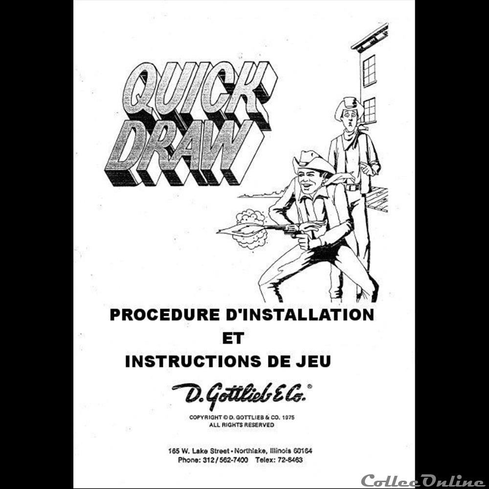 jeux jouet de bar arcade mandat territoriaux manuel instruction pour flipper fast draw 1975 gottlieb