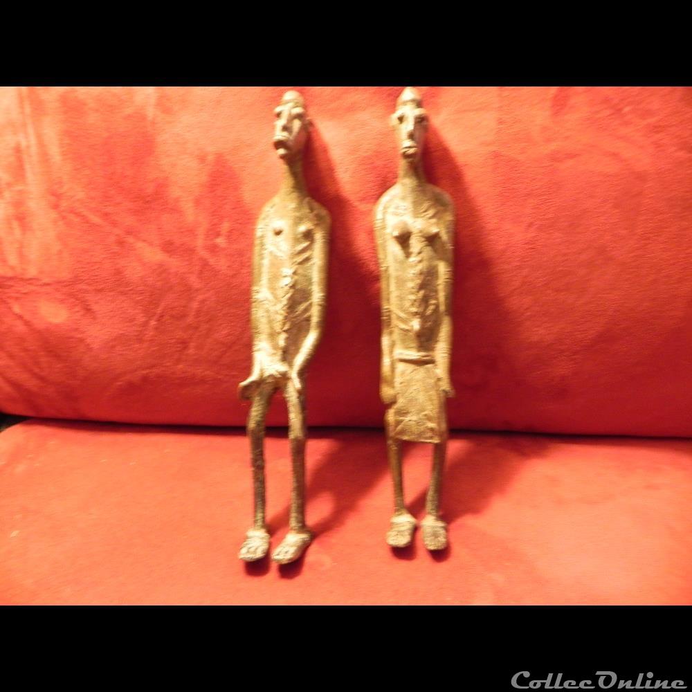 art antiquite africain poids a or de chefferie couple ancetres dogon
