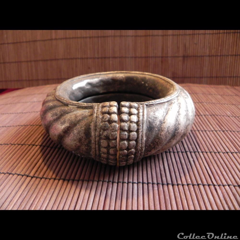 BRACELET -MANILLE ARGENT RADJASTAN monnaie primitive asie bracelet manille argent radjastan