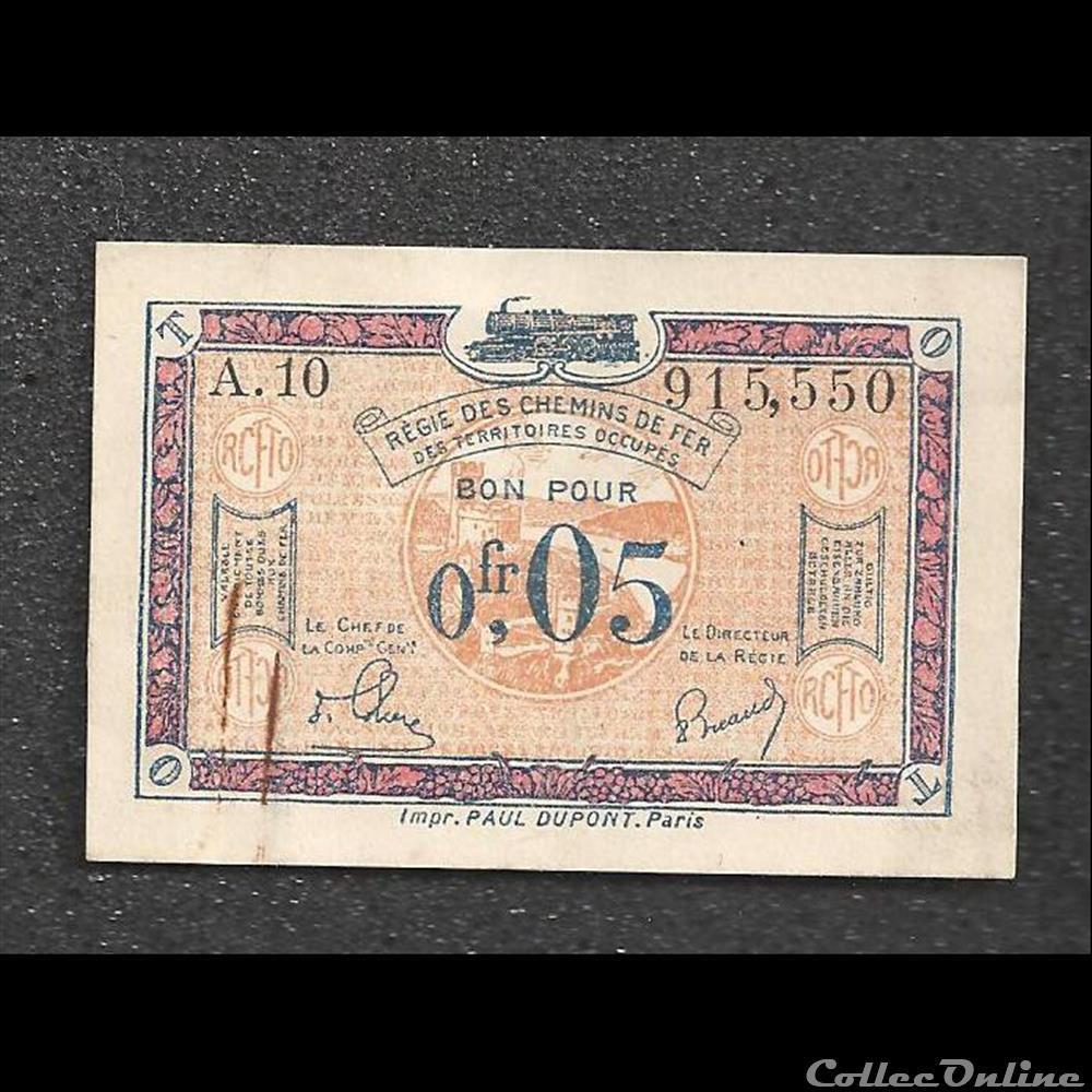 billet france diver 0 05 franc regie des chemins de fer